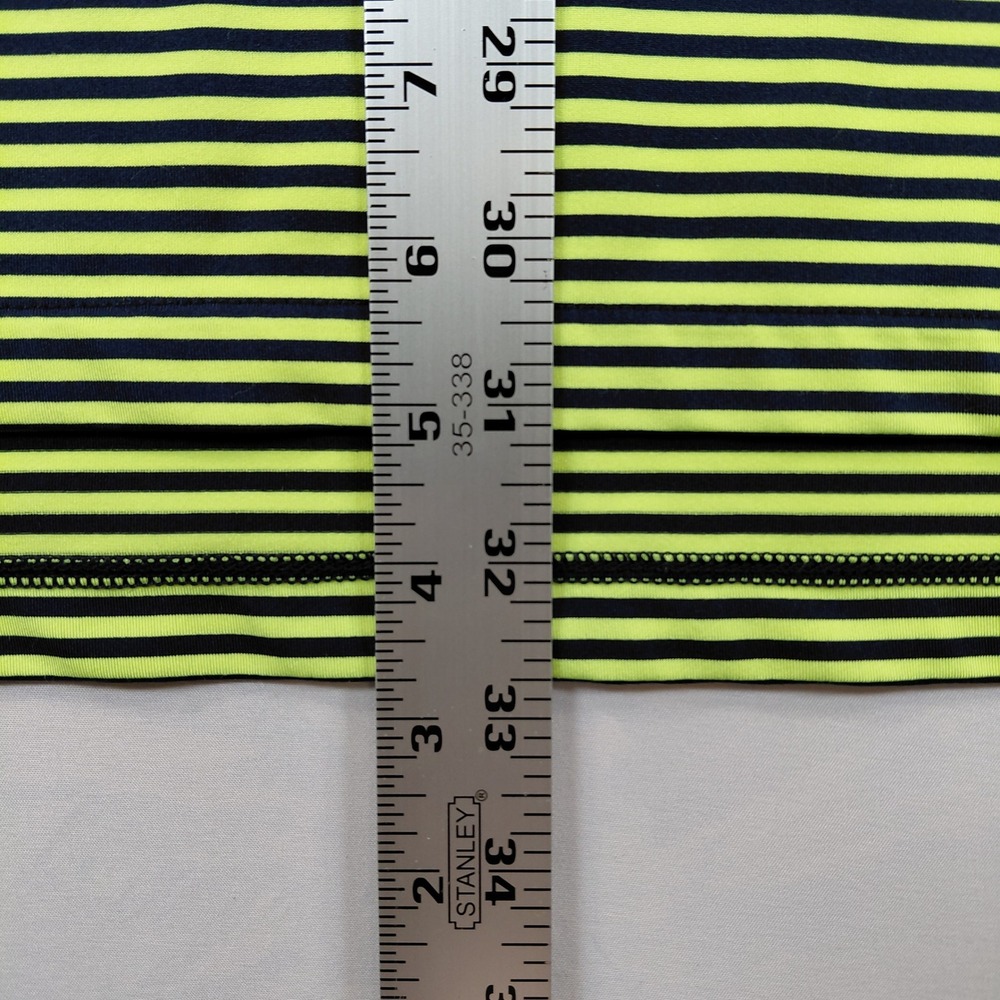 RLX Ralph Lauren Mens Large Neon Yellow Navy Striped Southern Hills Polo‎ Shirt - Picture 9 of 13